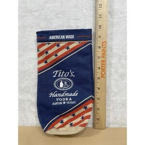 Titos Vodka Bottle Gift Bag Drawstring Collectible Canvas USA Patriotic Color